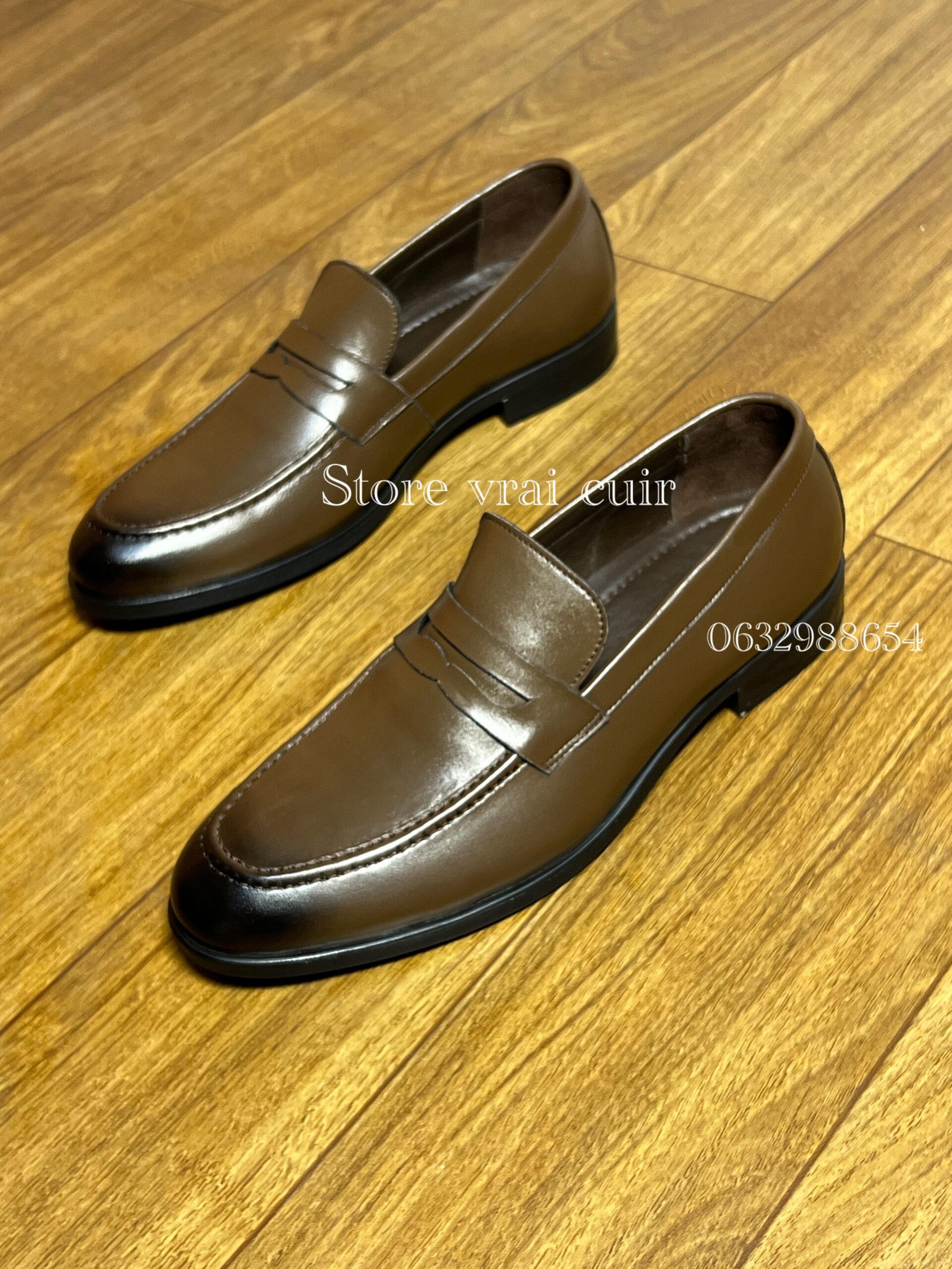 Réf : 224 cuir noir & marron – Image 2