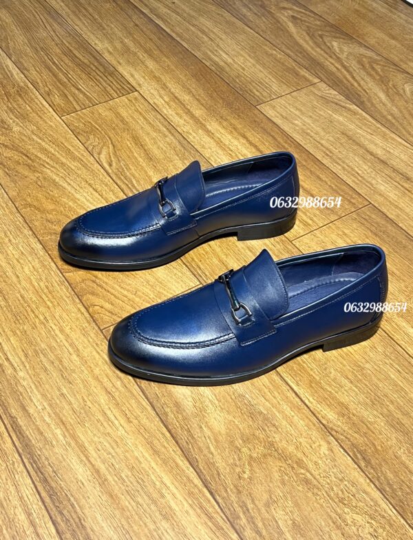 Réf : 162 cuir bleu marine simple & cuir bleu marine + daim bleu