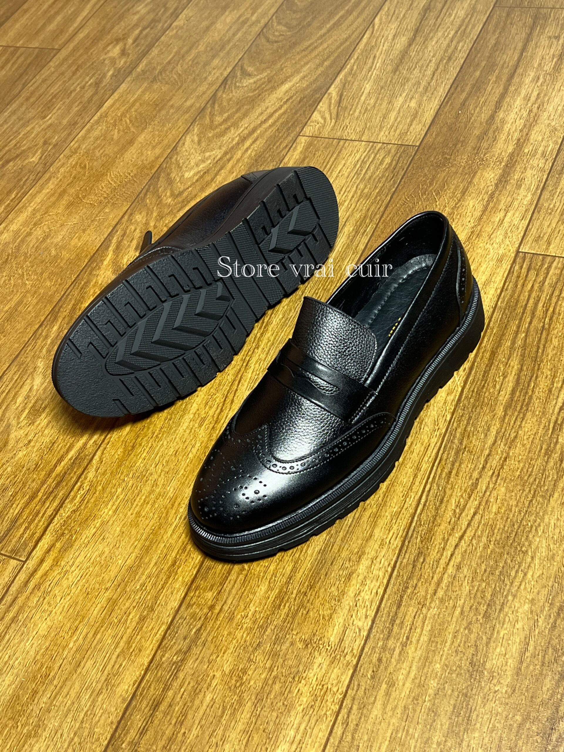 Réf : 338 cuir noir & marron foncé – Image 3