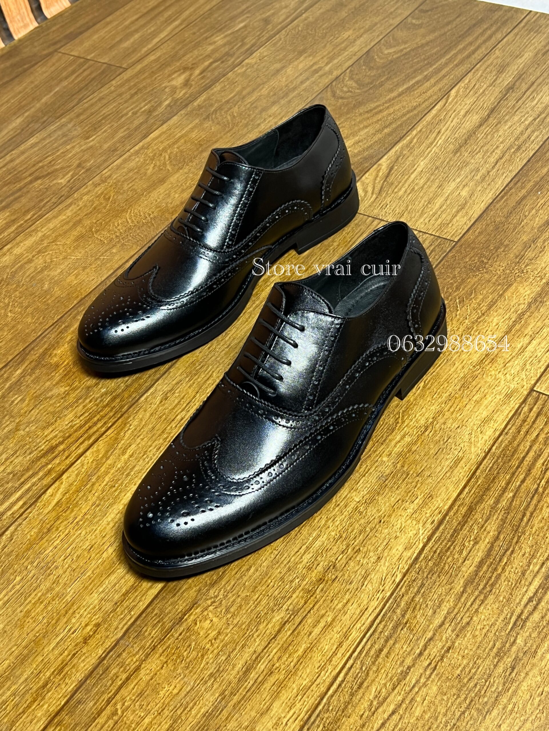 Réf : 022 cuir noir & marron