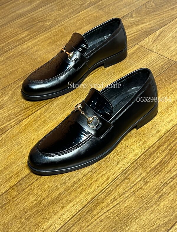 Réf : 162 cuir noir + kroko & cuir marron + kroko