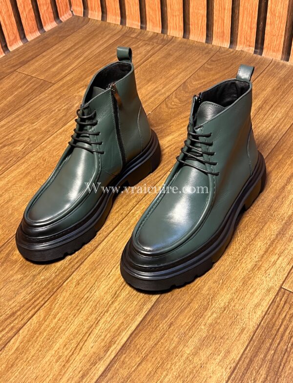 Ref : 417 noir nevic & cuir vert